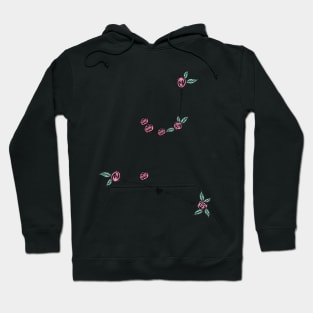 Hydrus (Lesser Water Snake) Constellation Roses and Hearts Doodle Hoodie